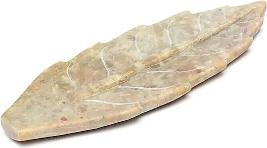 Stone Base for Incense Sticks or Cones Leaf Shape Leaf Natural 25cm