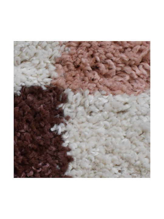 Saray Home Mosaic Living Room Rug Rectangular Shaggy Cream 120x160cm