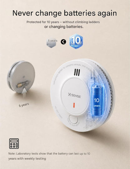 Pachet 3 Detectoare Inteligente De Fum X-sense Sd19-mn31 Stație De Bază Sbs50 – Senzor Fotoelectric Interconectat Wi-Fi/WLAN Certificat Tüv Rheinland Alertă Telefon