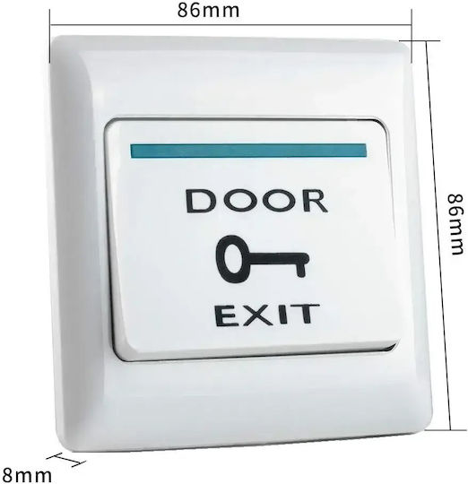 Mentor Buton De Ieșire Control Acces Acs031 Fără Nc Com 12v Încastrat Iluminat Ignifug