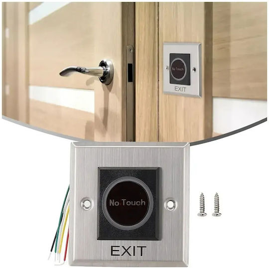 Mentor Buton De Ieșire Fără Contact Acs034 Control Acces Senzor Infraroșu No Nc Com 12-24v Încastrat Iluminat Oțel