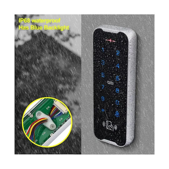 Mentor Acs029 Tastatură de Control Acces Iluminată Touch Ip68 50mm 3000 Utilizatori 2în1 Pin + Card Rfid 125khz Montată Pe Suprafață Din Zinc