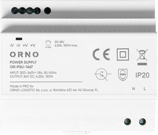 Sursă De Alimentare Din Rail 24 V Dc 6,25 A 150 W 6 Unități