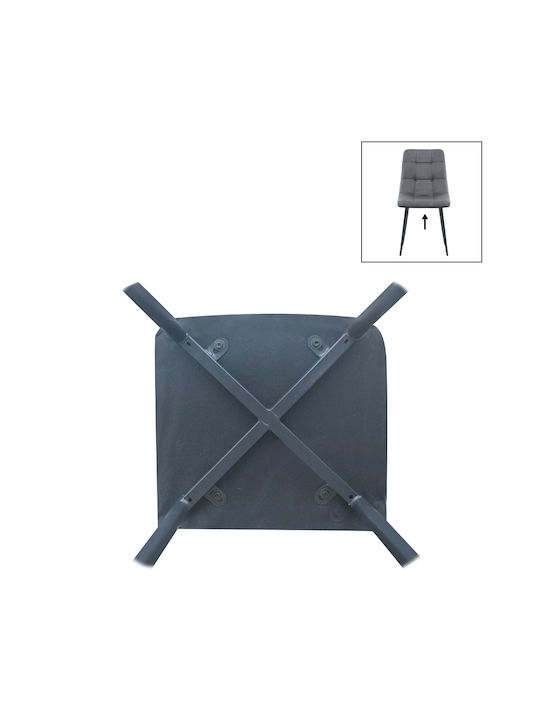 Tito Dining Chair Velvet Anthracite 44x55x88cm