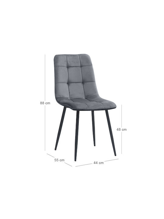Tito Dining Chair Velvet Anthracite 44x55x88cm