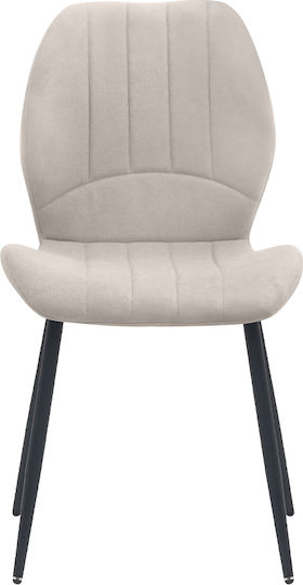 Valena Dining Chair with Fabric Upholstery Cream 48x58x87cm