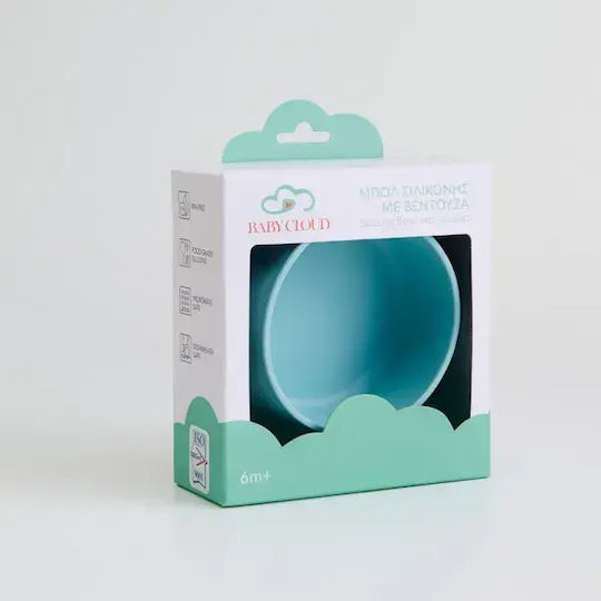 Baby Cloud Baby Food Bowl Pumpkin made of Silicone Light Blue