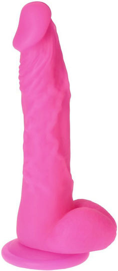 Boss Of Toys Glass Dildo with Balls and Suction Cup Fuchsia