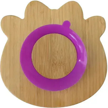 Baby Cloud Feeding Set made of Bamboo with Non-Slip Base Purple 3pcs for 6+ months