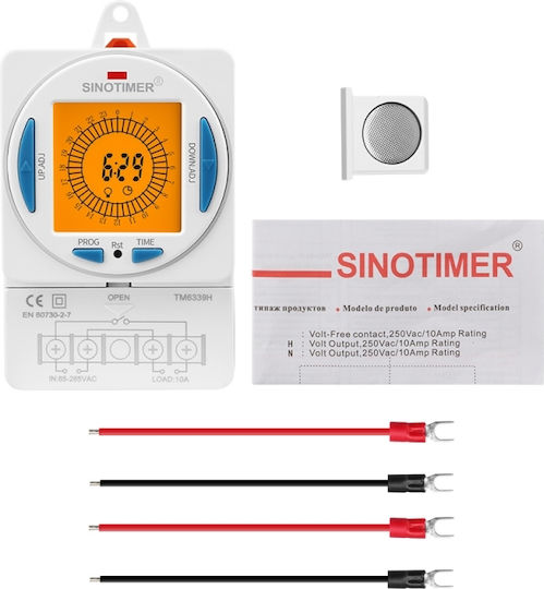 Timer Sinotimer 200-250VAC 50/60Hz 24 Stunden LCD Bildschirm Tm6339h-30d