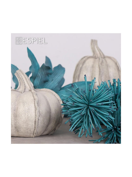 Decorative White Polyresin Pumpkin 22x20xh17.5cm Espiel Vre114
