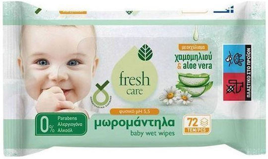Fresh Care Servetele Umede Bebelusi Fără Alcool și Fara Parabeni 72 Bucăți