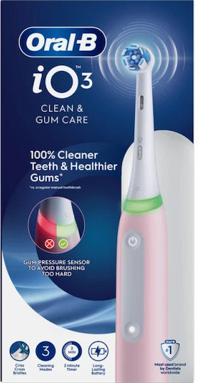 Oral-B Io Series 3 Elektrische Zahnbürste mit Drucksensor Rosa