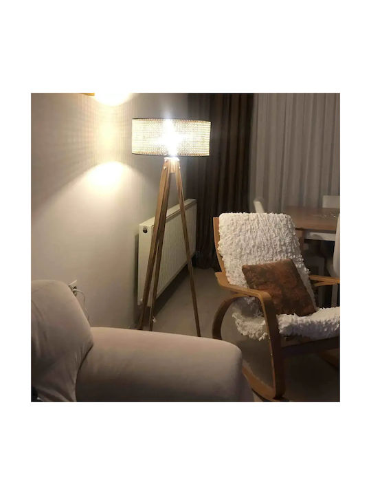 Lampă de podea Wood Textile nuc-bej Homs 153 cm 40006