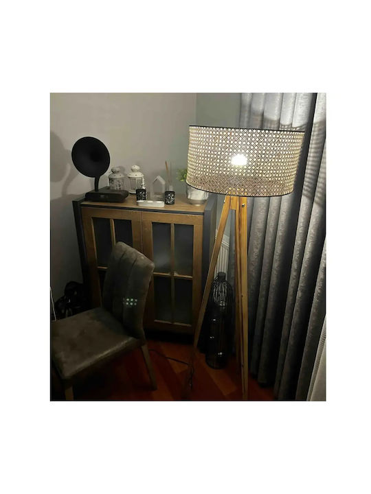 Lampă de podea Wood Textile nuc-bej Homs 153 cm 40006