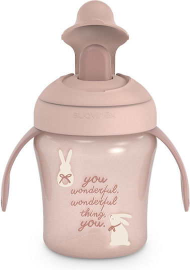 Suavinex Biberon Educațional din Plastic cu Mânere Roz pentru 6m+ 200ml