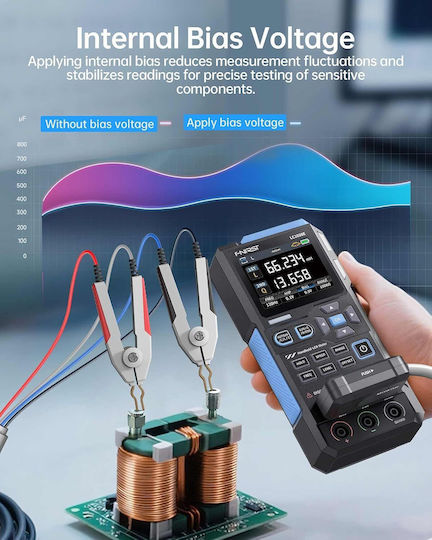 Professional Digital Multimeter Fnirsi True Rms Ac Dc Voltage Measuring Device Current Resistance Capacitance Contactless Ncv Detection Backlit Lcd Screen