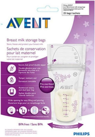 Philips Breast Milk Storage Bags 180ml 25 Pieces