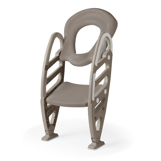 Dolu Toddler Toilet Seat Grey with Footrest, Handles & Cushion