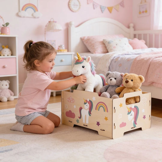 Ango Kinder Spielzeugkiste Aus Holz Rosa 26.5x34.5x18.5cm 2 Stück