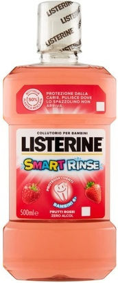 Listerine Smart Rinse Apa de gură cu Gust de Fructe de pădure roșii pentru 6+ ani 500ml Red