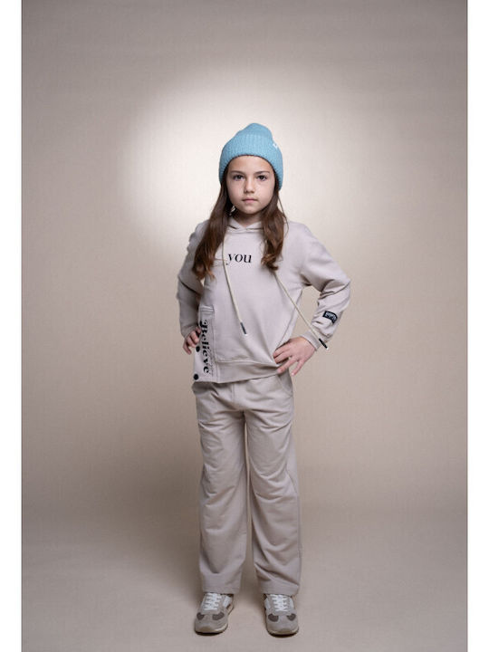 Kids Tracksuits Beige 2 Pieces