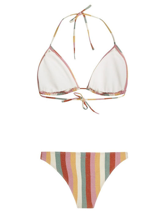 Set Bikini Τριγωνάκι Ριγέ Purple