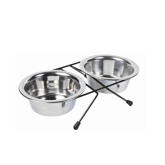 Trixie Stainless Steel Food & Water Bowl for Dog & Cat 2 x 3.6lt 24cm