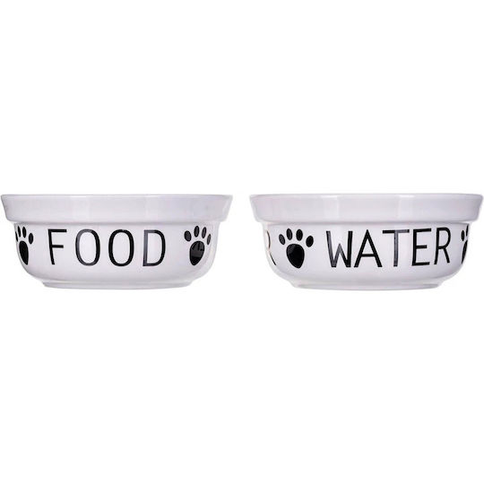 Trixie Ceramic Food & Water Bowl for Dog & Cat 2 x 600ml 25cm