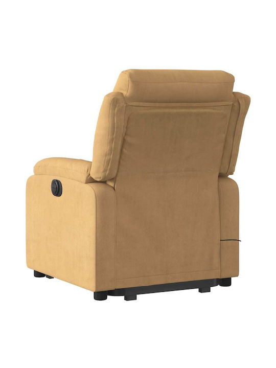 Relax Sessel mit Fußhocker Samt Braun 75x92.5x100cm