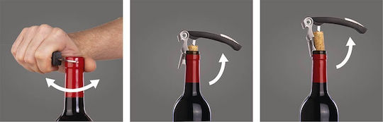 Opener Vacu Vin Double Hinged Black