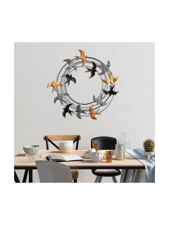 Megapap Decorative Handmade Black Fabric Tapestry 87x87cm