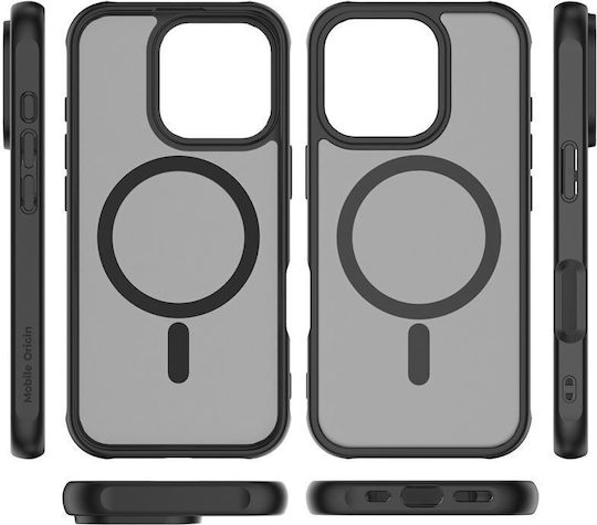 Mobile Origin Umschlag Rückseite Silikon 1.5mm Schwarz (iPhone 17 Pro / iPhone 16 Pro)