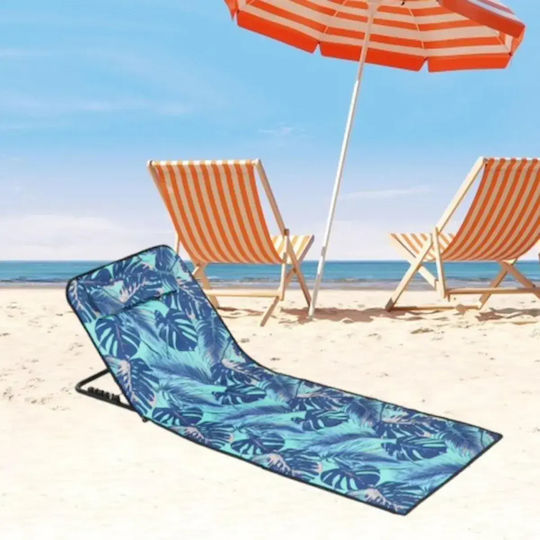 Abyz Strandliege Blau Klappbar Stahl mit Kissen 145x50cm