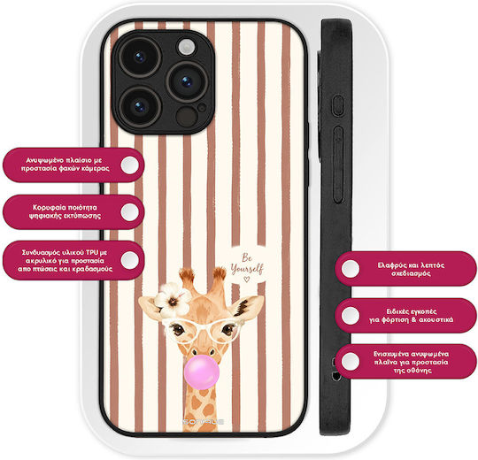 Sonique Stripe Stories Series Honor 20 Nova 5T Brown Giraffe Bubblegum Case