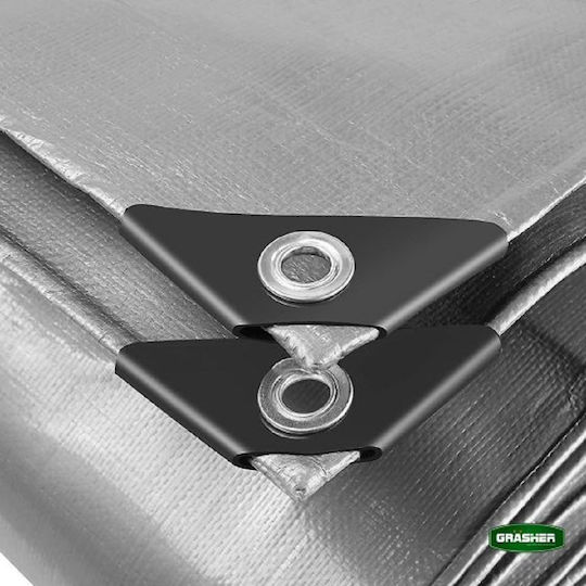 Grasher Αδιάβροχος Μουσαμάς 190gr/m² 5x4μ. Βαρέως Τύπου Γκρι