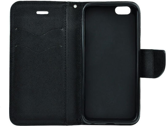 Fancy Wallet Synthetic Leather Black (Redmi Note 8)