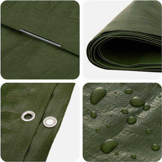 vidaXL Waterproof Tarpaulin 180g/m² 4x4m Light Type Green