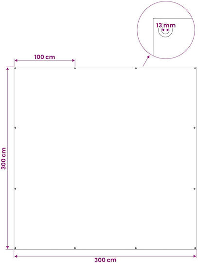 vidaXL Αδιάβροχος Μουσαμάς 180gr/m² 3x3μ. Ελαφρού Τύπου Μπλε