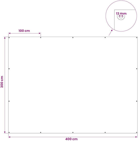 vidaXL Αδιάβροχος Μουσαμάς 180gr/m² 4x3μ. Ελαφρού Τύπου Λευκός