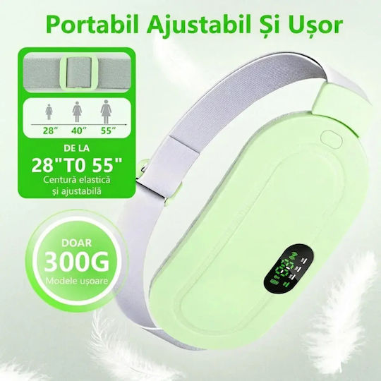 Centură de Masaj pentru Talie, Spate și Corp cu Vibrație și Funcție de Încălzire Verde