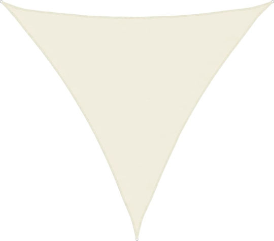vidaXL Triangle Shade Sail Ecru With Hoop & with PU Coating 4m made of Oxford fabric