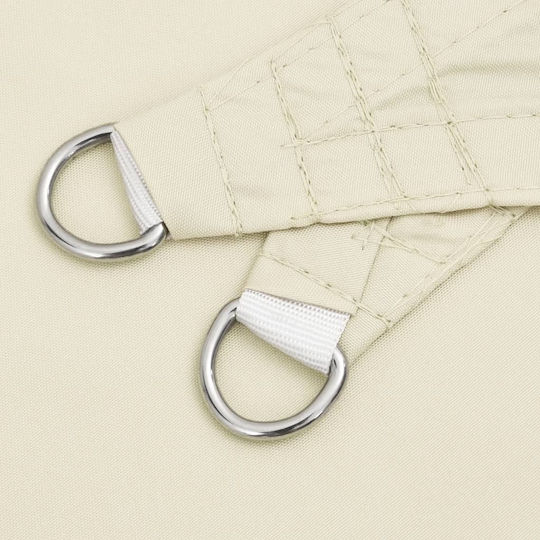 vidaXL Triangle Shade Sail Ecru With Hoop & with PU Coating 4m made of Oxford fabric