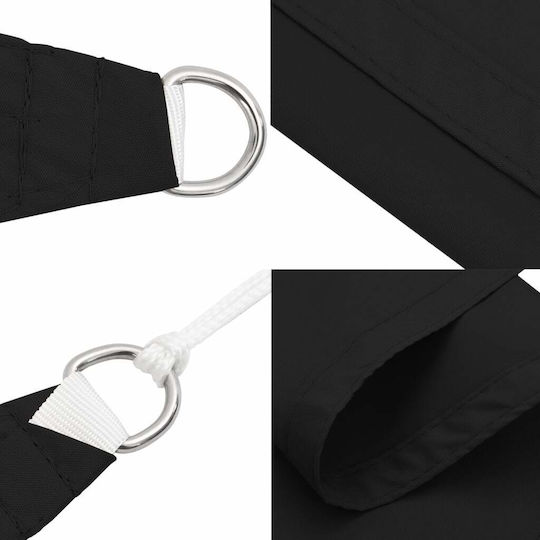 vidaXL Triunghi Umbrela Sail Negru Cu cerc & cu strat PU 5x7x7m confecționat din țesătură Oxford