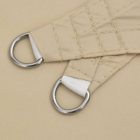 vidaXL Triunghi Umbrela Sail Bej Cu cerc & cu strat PU 3.5x3.5x4.9m confecționat din țesătură Oxford