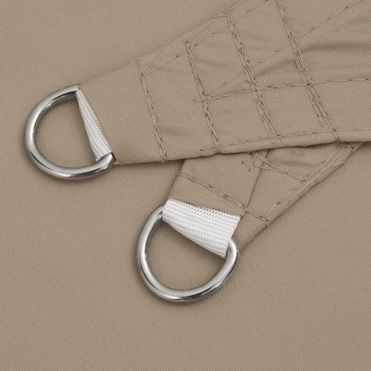 vidaXL Triangle Shade Sail Brown With Hoop & with PU Coating 5m made of Oxford fabric