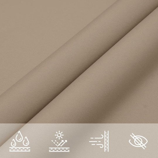 vidaXL Triangle Shade Sail Brown With Hoop & with PU Coating 5m made of Oxford fabric
