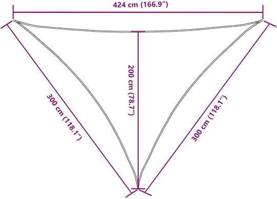 vidaXL Dreieck Sonnensegel Braun Mit Hoop & mit PU-Beschichtung 3x3m hergestellt aus Oxford-Gewebe