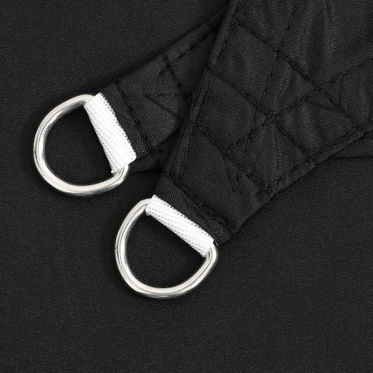 vidaXL Dreieck Sonnensegel Schwarz Mit Hoop & mit PU-Beschichtung 5x6x6m hergestellt aus Oxford-Gewebe