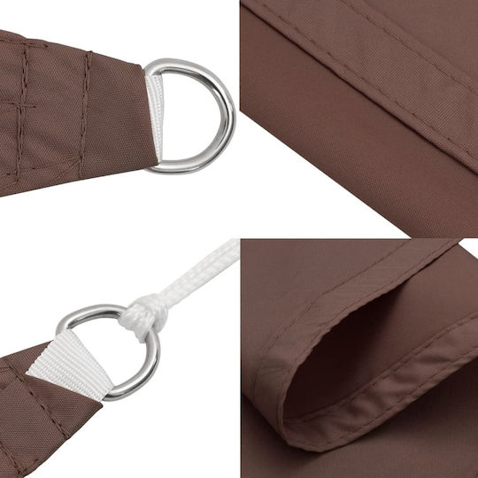 vidaXL Triangle Shade Sail Brown With Hoop & with PU Coating 4.5x4.5m made of Oxford fabric